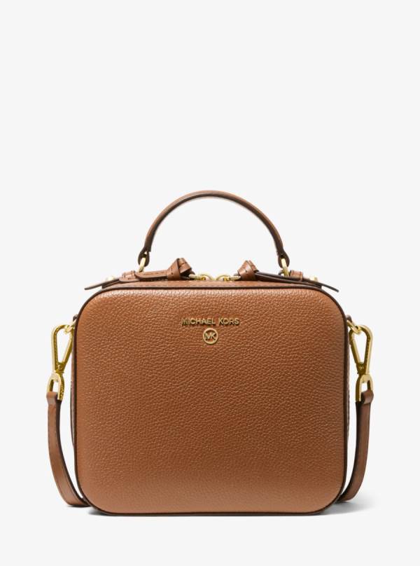 Damske Crossbody Kabelka Michael Kors Jet Set Medium Pebbled Leather Hnede - Kabelky Michael Kors Outlet | JICTD-6094